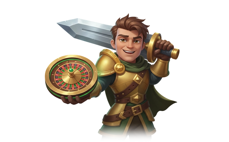 HeroSpin ήρωας χαρακτήρας με ασπίδα και νόμισμα